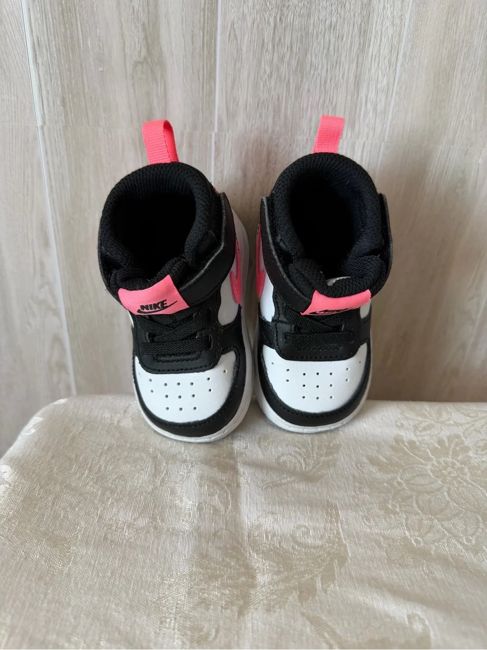 Nike Kids High-Top Sneakers - White, Black & Hot Pink